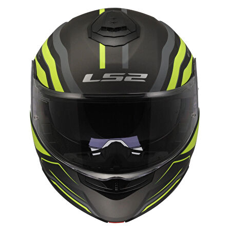 LS2 STROBE 2 PHANTOM MAT TITANIUM-NEON SARI KASK