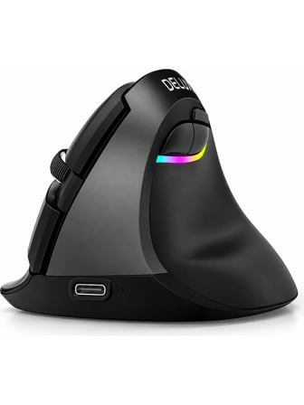 Luve Store Ergonomik Dikey Kablosuz Mouse Bluetooth 4.0 2.4 GHz Şarjlı RGB Sessiz 2400 DPI
