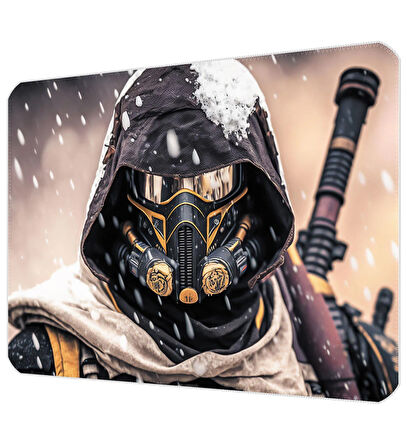 40X30cm Gaming Oyuncu Mousepad Kaymaz Kauçuk Taban Dikişli Kenar Samuray Robot MP034030