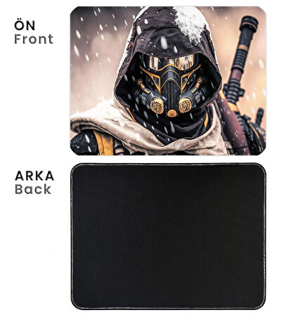 40X30cm Gaming Oyuncu Mousepad Kaymaz Kauçuk Taban Dikişli Kenar Samuray Robot MP034030