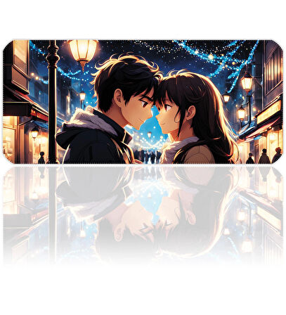 90x40 Anime Love XXL Büyük Boy ilyuka MP049040 Gaming Mousepad Dikişli Kenar Kaymaz Taban 90x40cm