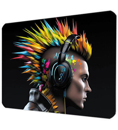 40X30cm Gaming Oyuncu Mousepad Kaymaz Kauçuk Taban Dikişli Kenar Music Style MP084030