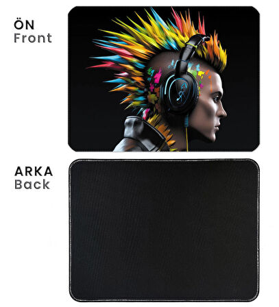 40X30cm Gaming Oyuncu Mousepad Kaymaz Kauçuk Taban Dikişli Kenar Music Style MP084030