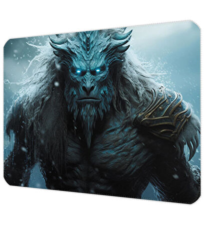 40X30cm Gaming Oyuncu Mousepad Kaymaz Kauçuk Taban Dikişli Kenar Ice Giant MP094030