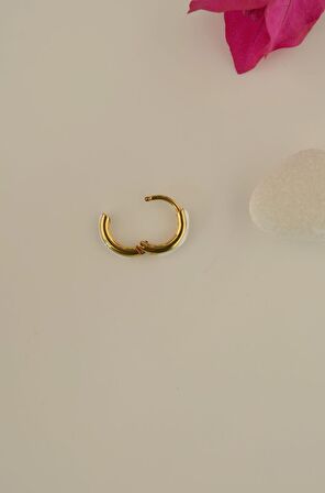Beyaz Mineli Çelik Halka Piercing Tragus Helix Kıkırdak