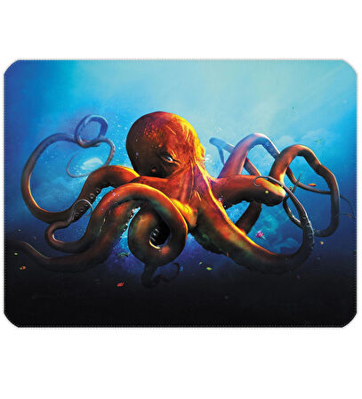 40X30cm Gaming Oyuncu Mousepad Kaymaz Kauçuk Taban Dikişli Kenar Octopus MP224030