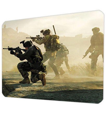 40X30cm Gaming Oyuncu Mousepad Kaymaz Kauçuk Taban Dikişli Kenar Military Operation MP274030