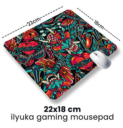 Crazy Heart 22x18cm MP352218 ilyuka Mini Boy Gaming Mousepad Dikişsiz Kenar Kaymaz Kauçuk Taban 22x18cm