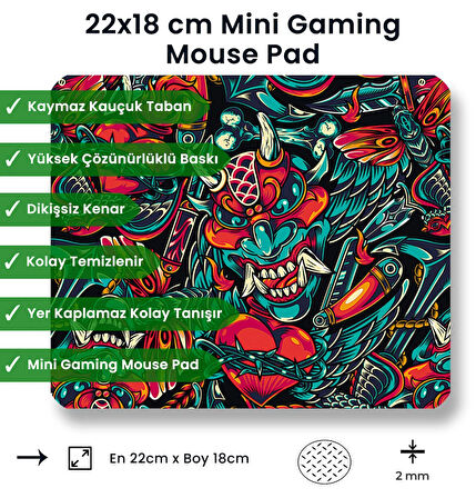 Crazy Heart 22x18cm MP352218 ilyuka Mini Boy Gaming Mousepad Dikişsiz Kenar Kaymaz Kauçuk Taban 22x18cm