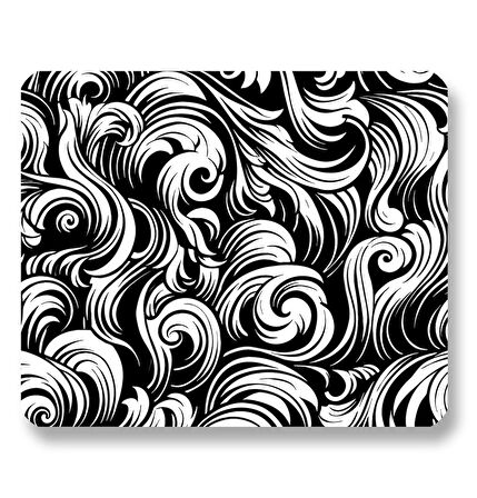 Black and White Abstract Patterns 22x18cm MP362218 ilyuka Mini Boy Gaming Mousepad Dikişsiz Kenar Kaymaz Kauçuk Taban 22x18cm