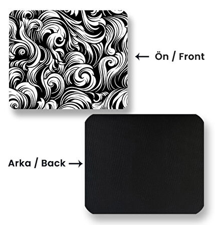 Black and White Abstract Patterns 22x18cm MP362218 ilyuka Mini Boy Gaming Mousepad Dikişsiz Kenar Kaymaz Kauçuk Taban 22x18cm