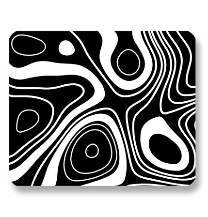 Black and White Topography Map 22x18cm MP382218 ilyuka Mini Boy Gaming Mousepad Dikişsiz Kenar Kaymaz Kauçuk Taban 22x18cm