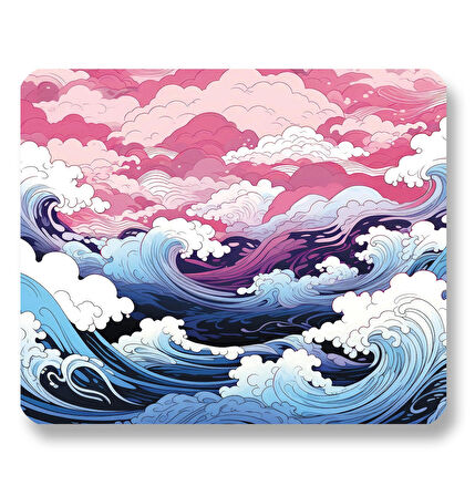 Japanese Waves 22x18cm MP452218 ilyuka Mini Boy Gaming Mousepad Dikişsiz Kenar Kaymaz Kauçuk Taban 22x18cm