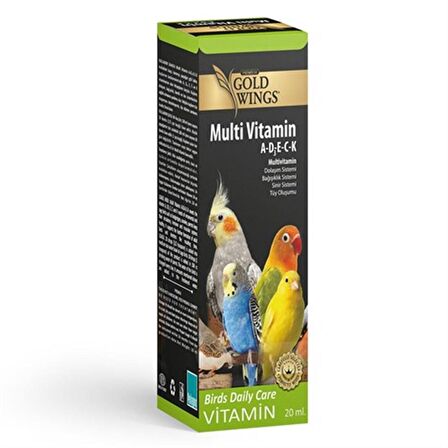 Gold Wings Premium Multi Vitamin A-D3-E-C-K (Tüy Oluşum Destek) 20cc