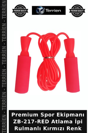 Premium Spor Ekipmanı ZB-217-RED Atlama İpi Rulmanlı Kırmızı Renk