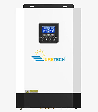 Uretech 3KVA 3KW 3500VA 3500 Watt Tam Sinüs Mppt 110A Akıllı İnverter 24Vdc-220Vac Bataryasız