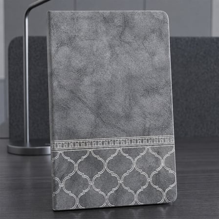 Delux Serisi Desenli Gri Deri Defter Okul Eşyası Kırtasiye Ürünü Sunum Defteri