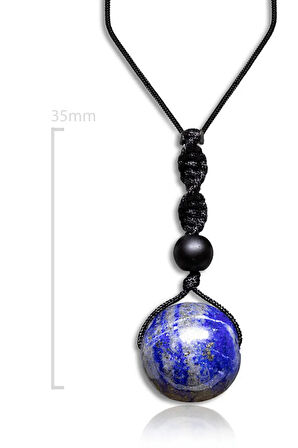 Sertifikalı Ayarlanabilir Doğal Lapis Lazuli Taşı Kolye