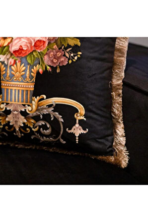 Figüratif Çiçek Yastık/Kırlent (Dolgu Boncuk Elyaf, Ulusl. Yıkama Ve Solmama Sertifikası)