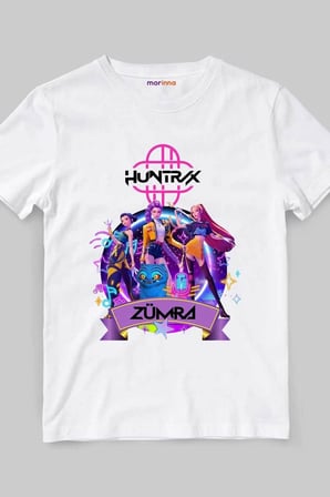 İsme Özel Kpop Demon Hunters Hunterix Baskılı Kız Çocuk Tişört T-Shirt (4-13 Yaş) - Huntr/X MR-01