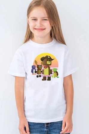 Super Bear Adventure Baskılı Unisex Çocuk Tişört T-Shirt MR-04