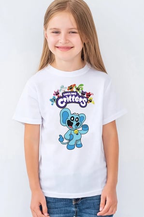 Smiling Critters Baskılı Unisex Çocuk Tişört T-Shirt MR-02
