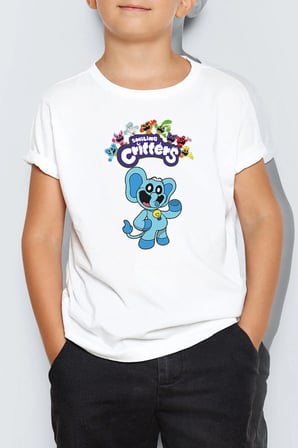 Smiling Critters Baskılı Unisex Çocuk Tişört T-Shirt MR-02
