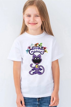 Smiling Critters CatNap Baskılı Unisex Çocuk Tişört T-Shirt MR-04