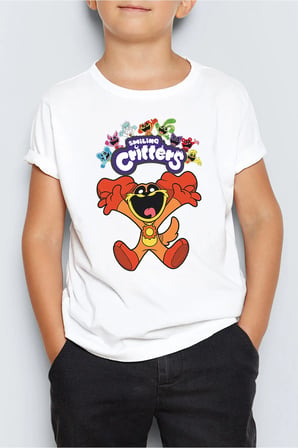 Smiling Critters DogDay Baskılı Unisex Çocuk Tişört T-Shirt MR-07