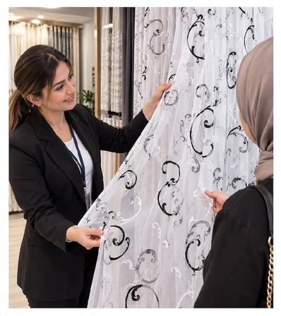 Taç Collection Desenli Tül Perde