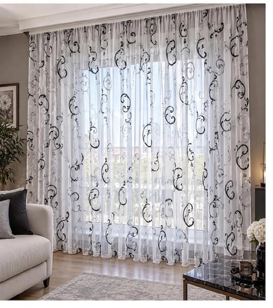 Taç Collection Desenli Tül Perde