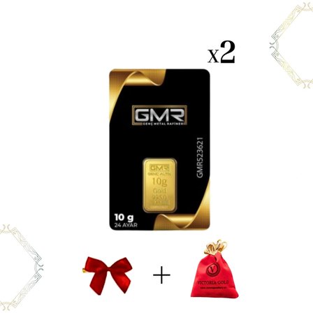2 Adet 10 gr 24 Ayar Altın (GMR)