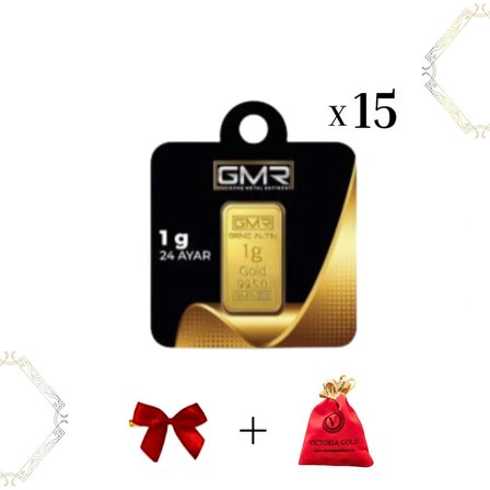 15 Adet 1 gr 24 Ayar Altın( GMR)