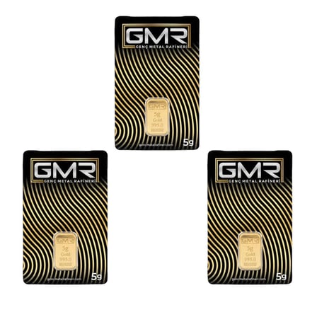 3 Adet 5 gr 24 Ayar Altın (GMR)