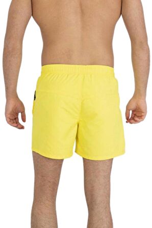 Sarı Su İtici Özellikli Düz Renk Basic Erkek Plaj Deniz Şort Mayo - 301-Sarı