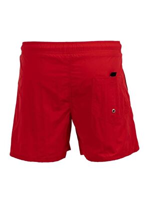 Kırmızı Su İtici Özellikli Naylon Kumaş Düz Renk Basic Erkek Plaj Deniz Şort Mayo - 540-Kırmızı 