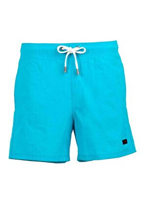 Turkuaz Su İtici Özellikli Naylon Kumaş Düz Renk Basic Erkek Plaj Deniz Şort Mayo - 540-Turkuaz