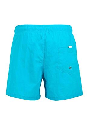 Turkuaz Su İtici Özellikli Naylon Kumaş Düz Renk Basic Erkek Plaj Deniz Şort Mayo - 540-Turkuaz