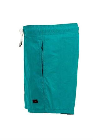 Yeşil Su İtici Özellikli Naylon Kumaş Düz Renk Basic Erkek Plaj Deniz Şort Mayo - 540-Yeşil