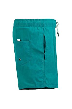 Yeşil Su İtici Özellikli Naylon Kumaş Düz Renk Basic Erkek Plaj Deniz Şort Mayo - 540-Yeşil