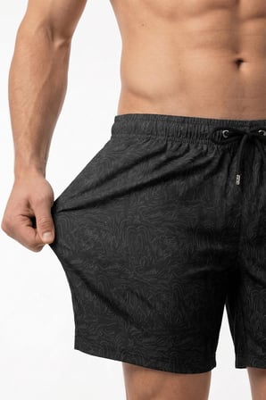 Uzun Boy Model Su İtici Özellikli Esnek Kumaş Dijital Baskılı Erkek Plaj Deniz Şort Mayo // 407