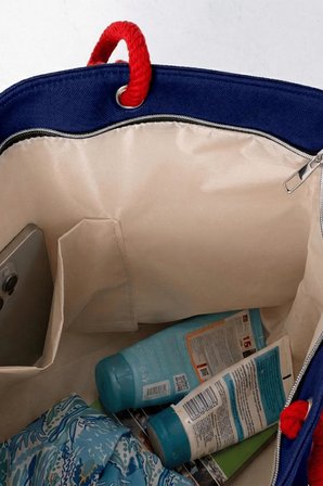 Dijital Baskılı Büyük Boy İçi Astarlı Halat Askılı Kadın Spor Plaj Çantası // 5095