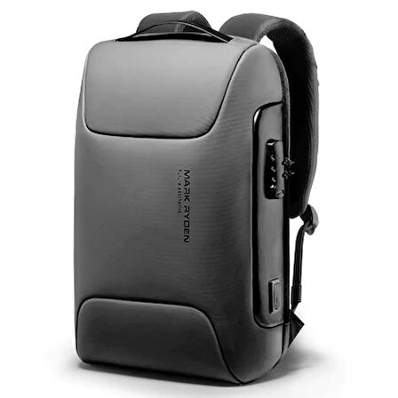 Mark Ryden Laptop Gri Renk Sırt Çantası Kilitli Usb Şarj Kitli Çanta ODYSSEY - MR9116_07