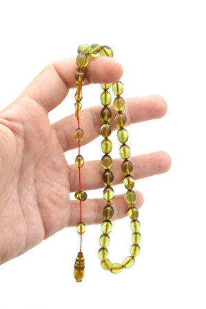 USTA İMZALI SİSTEMLİ BEYZİ MODEL YEŞİL SIKMA KEHRİBAR TESBİH 146