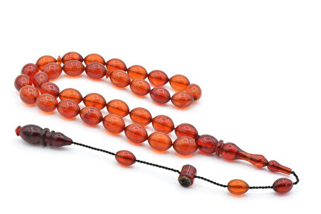 USTA İMZALI SİSTEMLİ BEYZİ MODEL TURUNCU SIKMA KEHRİBAR TESBİH 149