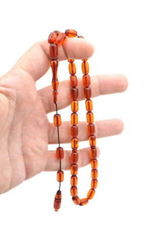 USTA İŞİ SİSTEMLİ KAPSÜL KESİM SARI SIKMA KEHRİBAR TESBİH 154