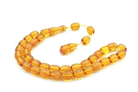 TİLKİ KUYRUĞU KAMÇILI BEYZİ KESİM KIRMIZI SIKMA KEHRİBAR TESBİH 048