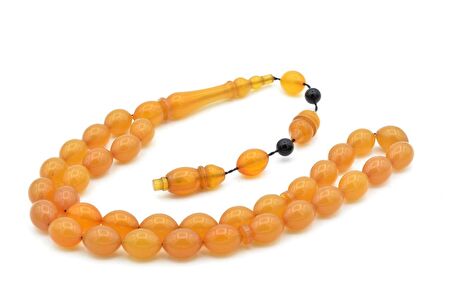 TİLKİ KUYRUĞU KAMÇILI BEYZİ KESİM TURUNCU SIKMA KEHRİBAR TESBİH 053