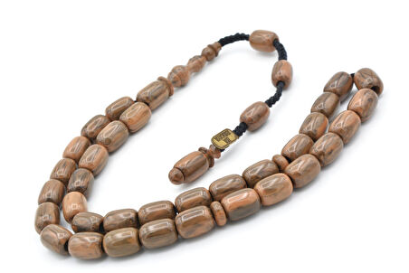 Isa Usta Imzali Çubuk Malzeme Kahverengi Sikma Kehribar Tesbih