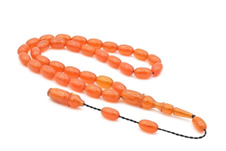 Usta İşi Sistemli Kapsül Kesim Turuncu Sıkma Kehribar Tesbih 175